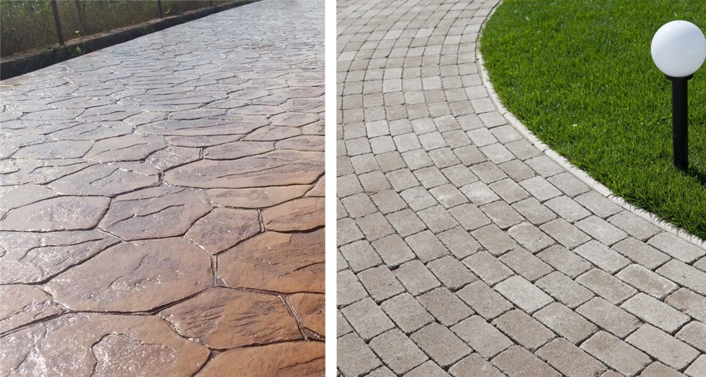 Beton amprentat vs pavele